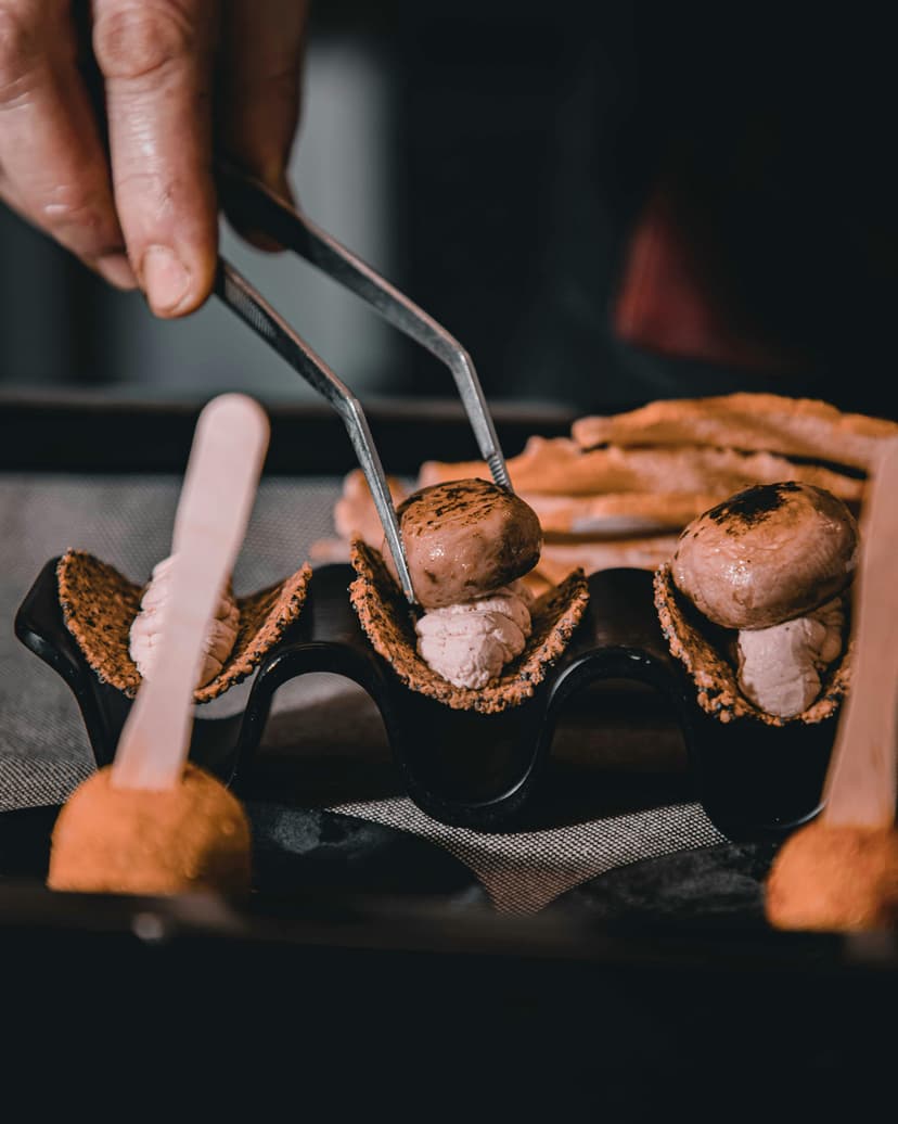 Chef preparing a dish