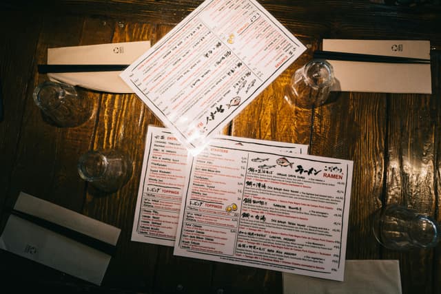 menu